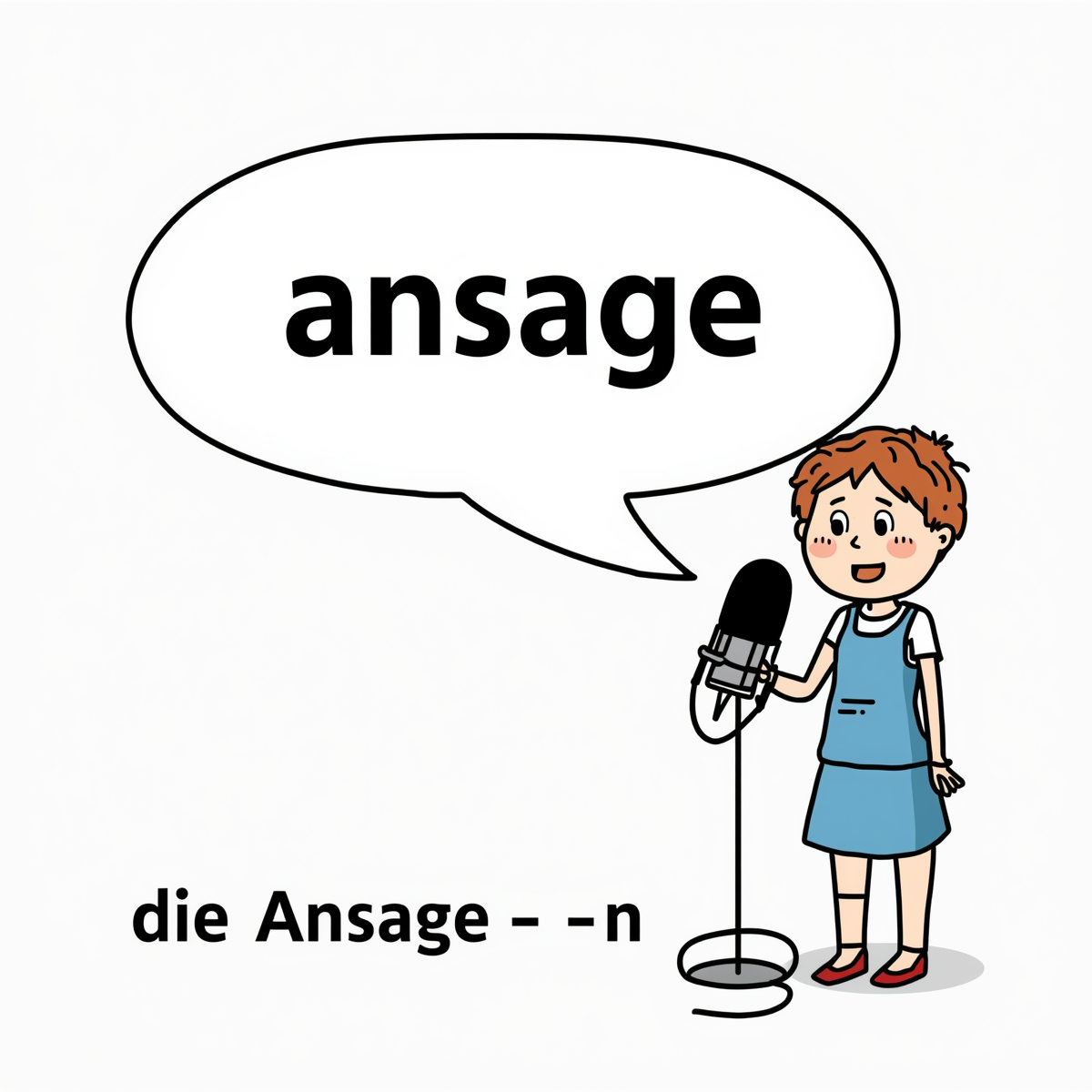"Ansage" kelimesini gösteren görsel