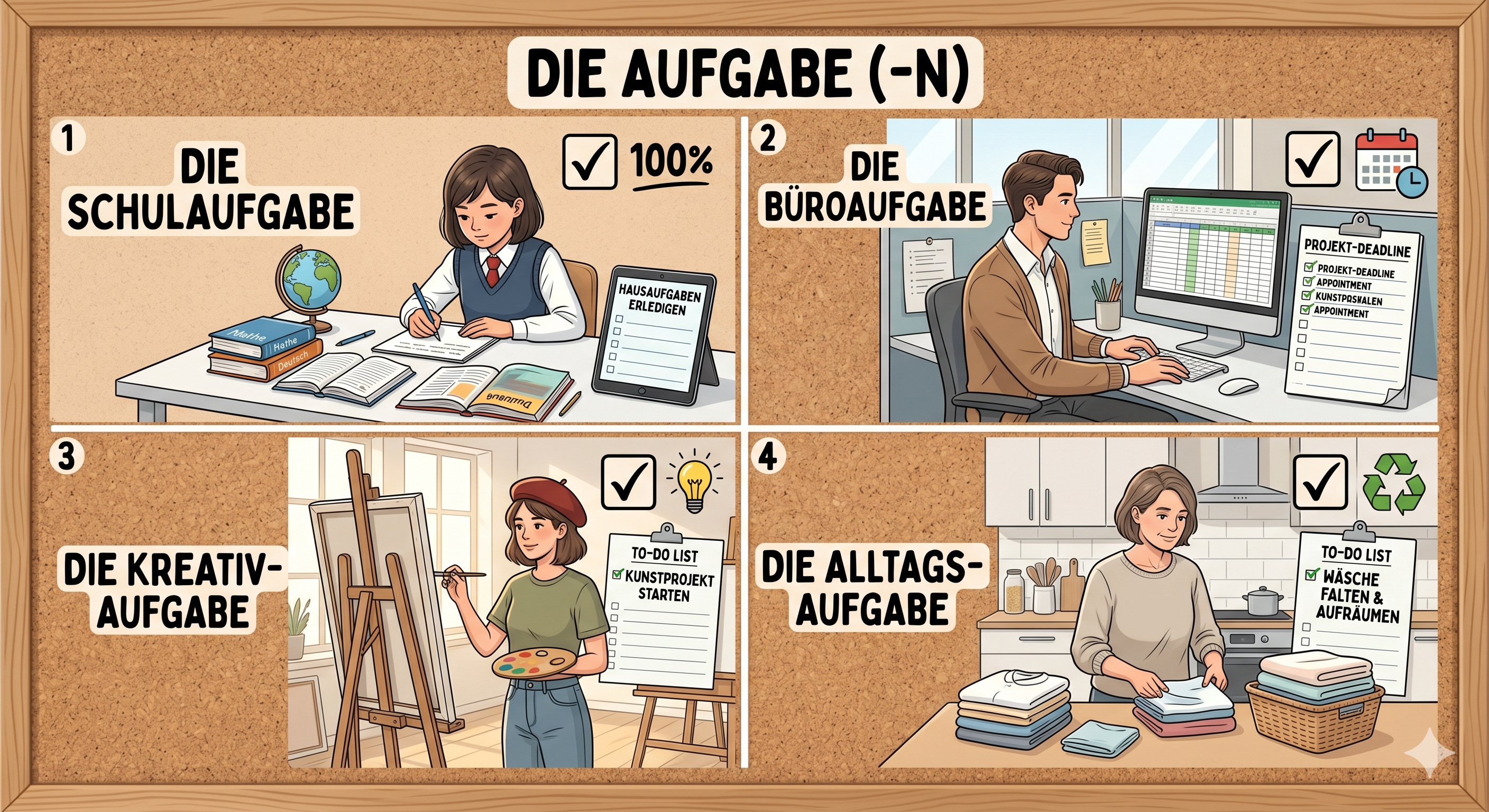 "Aufgabe" kelimesini gösteren görsel