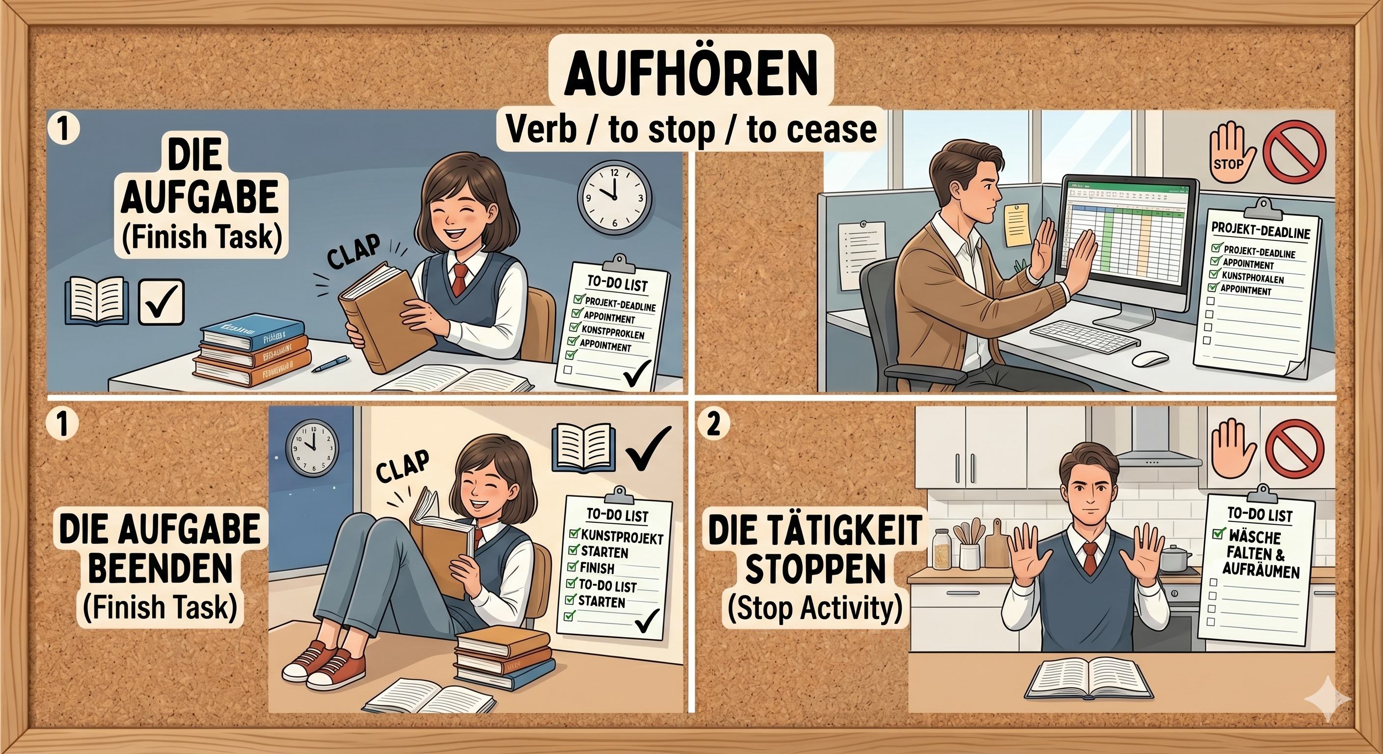 "aufhören" kelimesini gösteren görsel